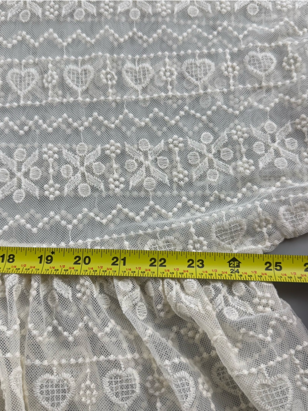 Basil 🩷 Lola Lace Peplum Blouse Top Sheer Ivory White Womens Large Boho Festival - Picture 6 of 7